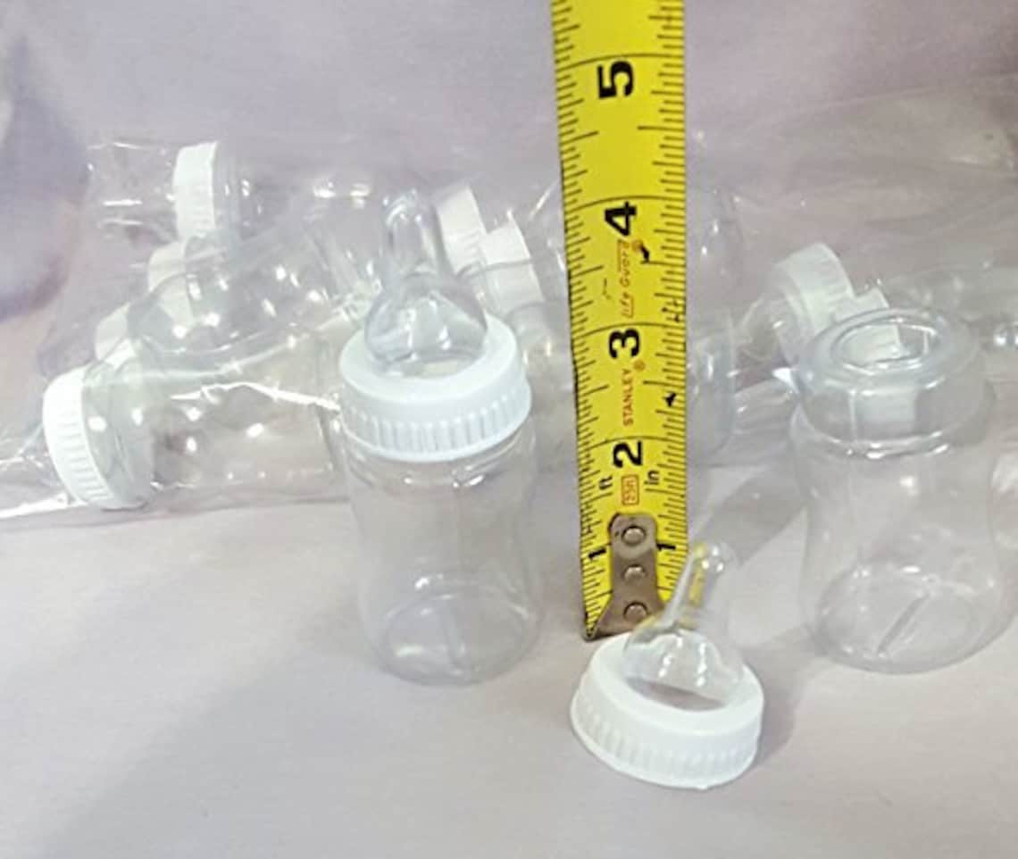 4.25 inch Fillable Plastic Mini Baby Bottles Bulk White Cap 24 Etsy