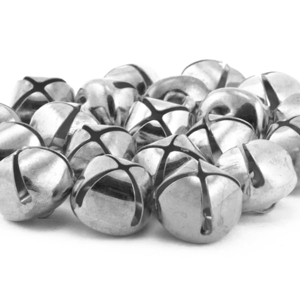 0.75 Inch 20mm Silver Craft Jingle Bells 30 Pieces