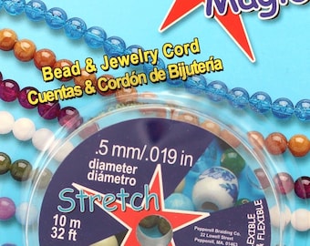 Stretch Magic Elastic Beading & Jewelry Cord Sizes .5mm .7mm 1mm 1.5mm 1.8mm