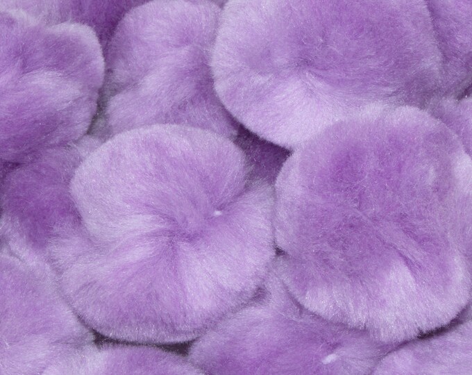1.5 inch Lavender Craft Pom Poms 50 Pieces