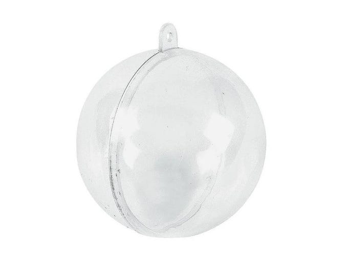 2.75 inch 70mm Clear Plastic Fillable Ornaments Balls for Crafts 12 Pieces