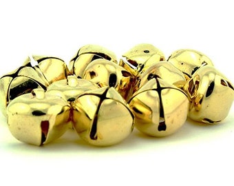 1.5 Inch 36mm Extra Large Giant Jumbo Craft Gold Jingle Bells Bulk 100 Pieces