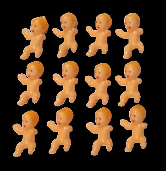 1.25 Inch Miniature Plastic Babies Bulk White Skin 144 Pieces