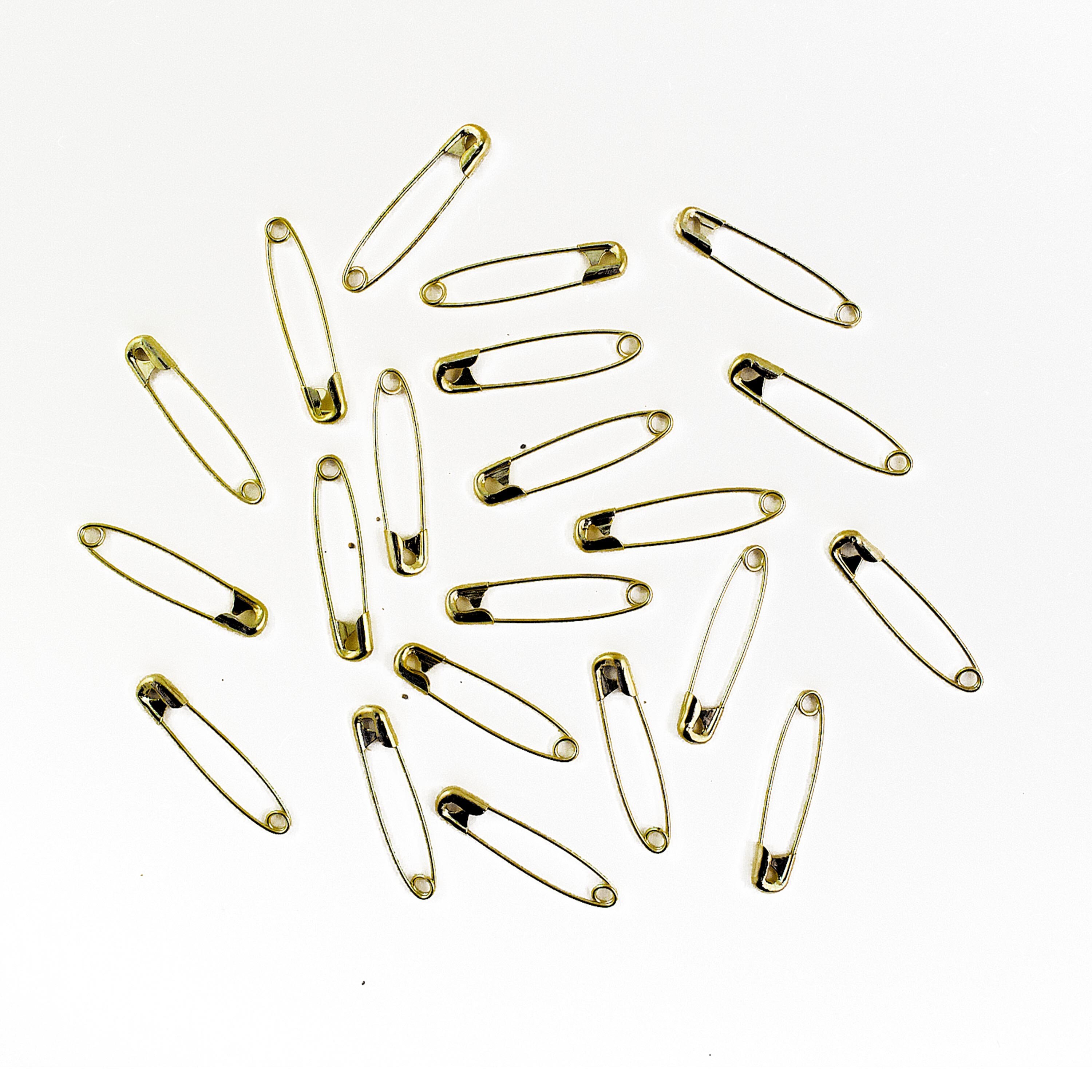 Coilless Safety Pins, 1-1/2 Inch, Gold-Tone Metal (50 Pieces)