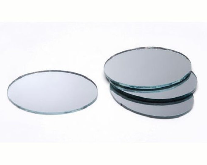 2 x 3 inch Small Glass Craft Oval Mirrors 3 Pieces