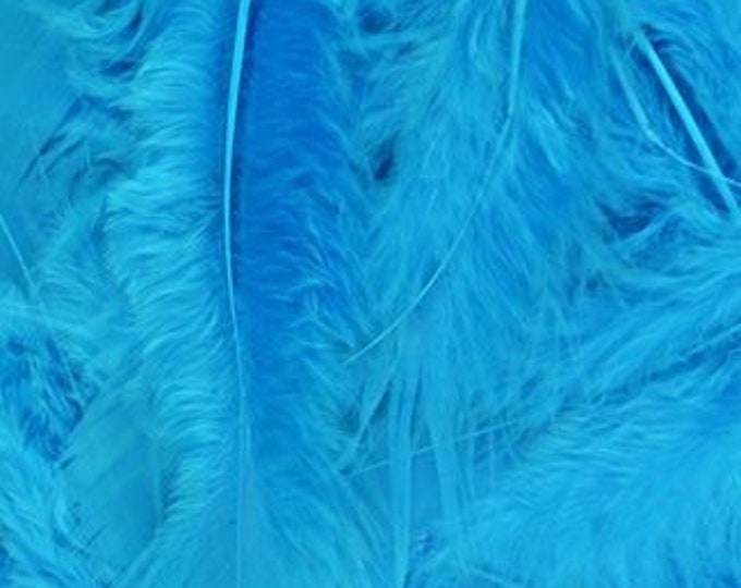 Turquoise Fluff Marabo Craft Feathers 10.5 Grams