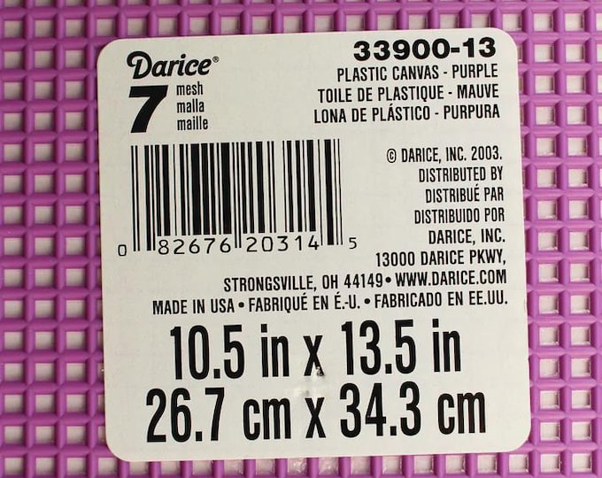 7 Mesh Count Purple Plastic Canvas Sheets Bulk 10.5 x 13.5 Inch 12 Sheets