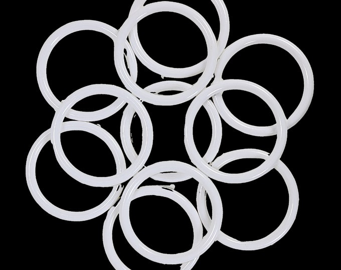 4 inch White Plastic Acrylic Craft Rings 5/16 inch Thick 12 Pieces