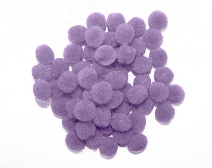 0.5 inch Lavender Tiny Craft Pom Poms 100 Pieces