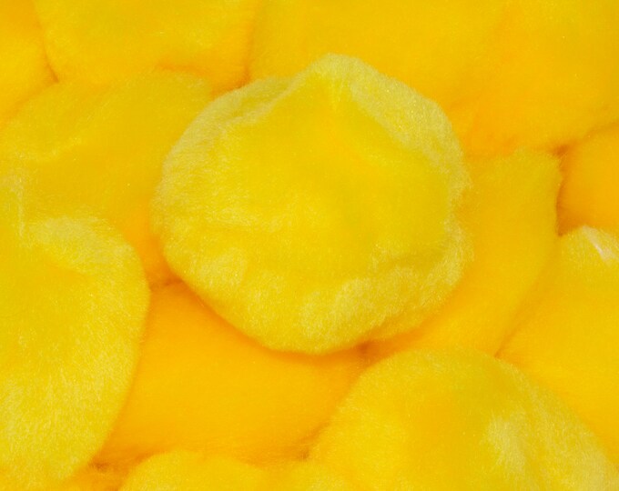 1.5 inch Yellow Craft Pom Poms 50 Pieces