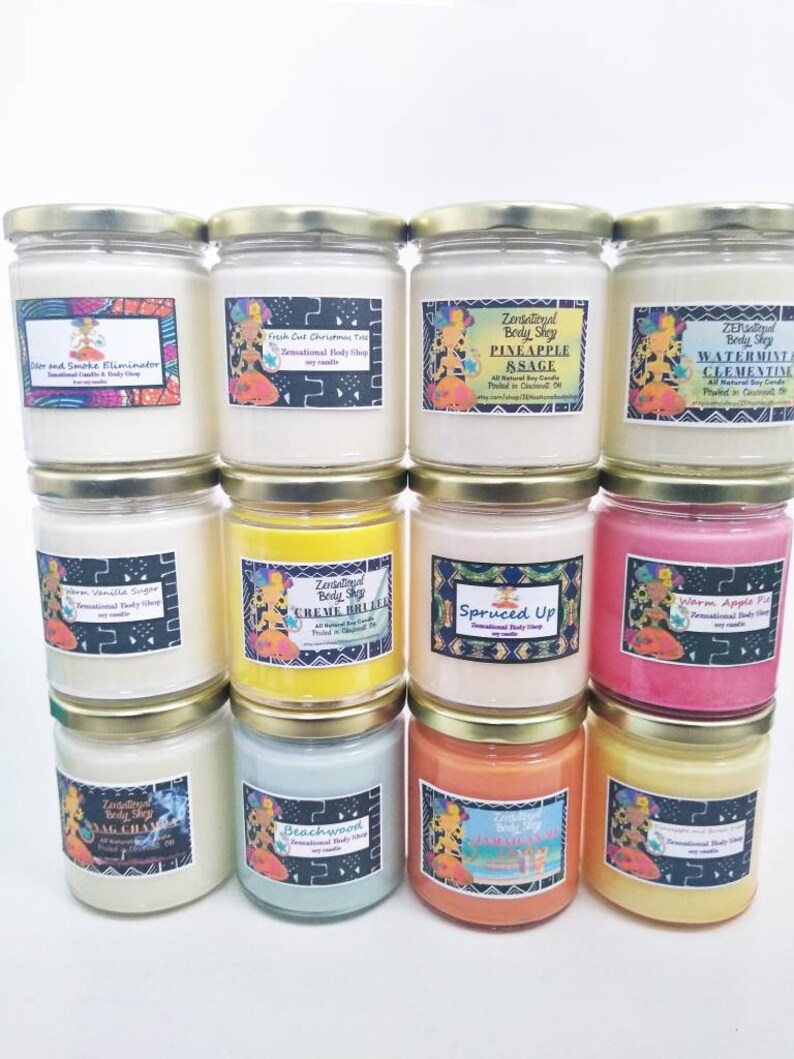 Natural Soy Candles Clean Air Toasted Marshmallow Creme Etsy