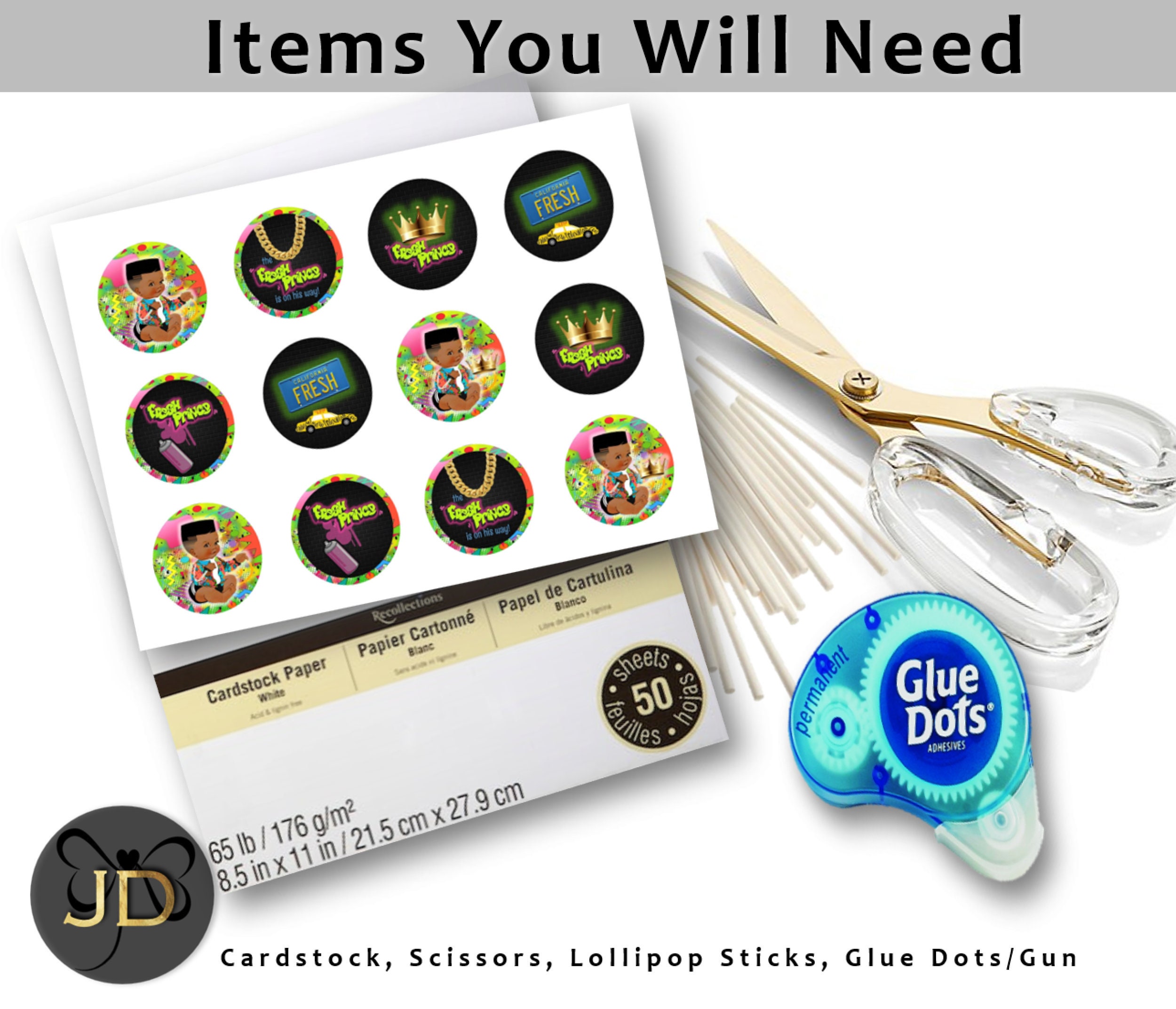 FRESH PRINCE 90s 2inch Cupcake Toppers_Instant Digital | Etsy