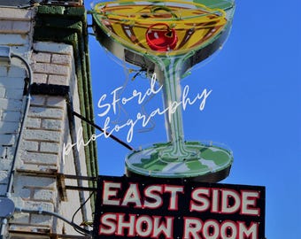 Eastside Showroom, Austin Texas Photography, Vintage Neon Sign, Bar Photography