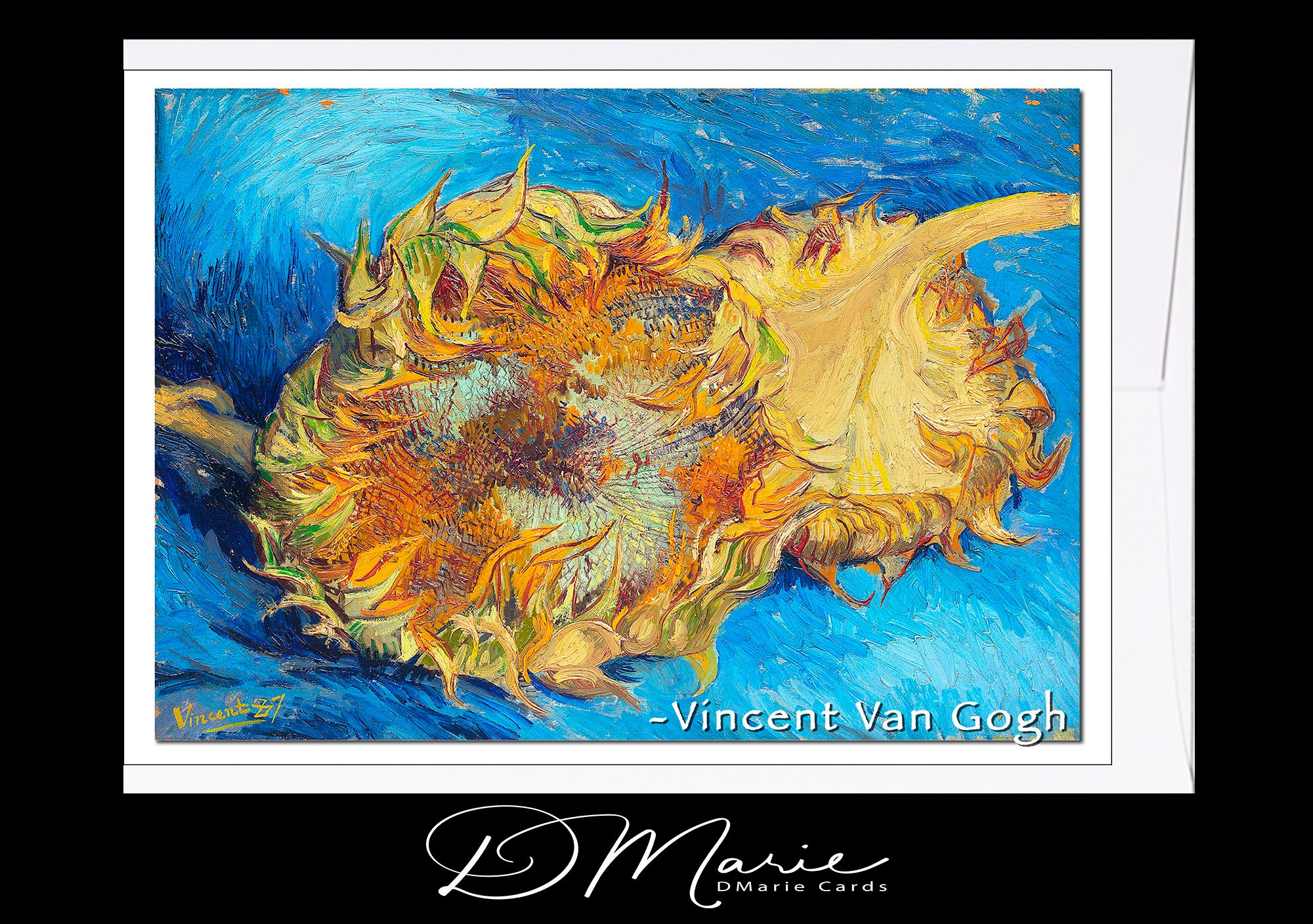 Vincent Van Gogh Zonnebloem Zaad Kaart Ondanks alles | Etsy