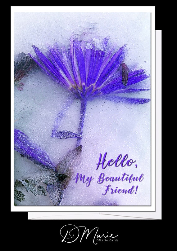 Friendship Purple Floral Card Hello My Beautiful Friend Etsy Friendship Purple Floral Card Hello My Beautiful Friend Etsy