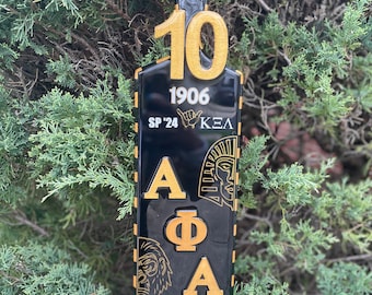 Stripe Border/Foil Greek Paddle AKA Delta Sigma Theta Zeta Phi Beta Sigma Gamma Rho Alpha Phi Alpha Kappa Alpha Psi Omega Psi Phi Beta Sigma