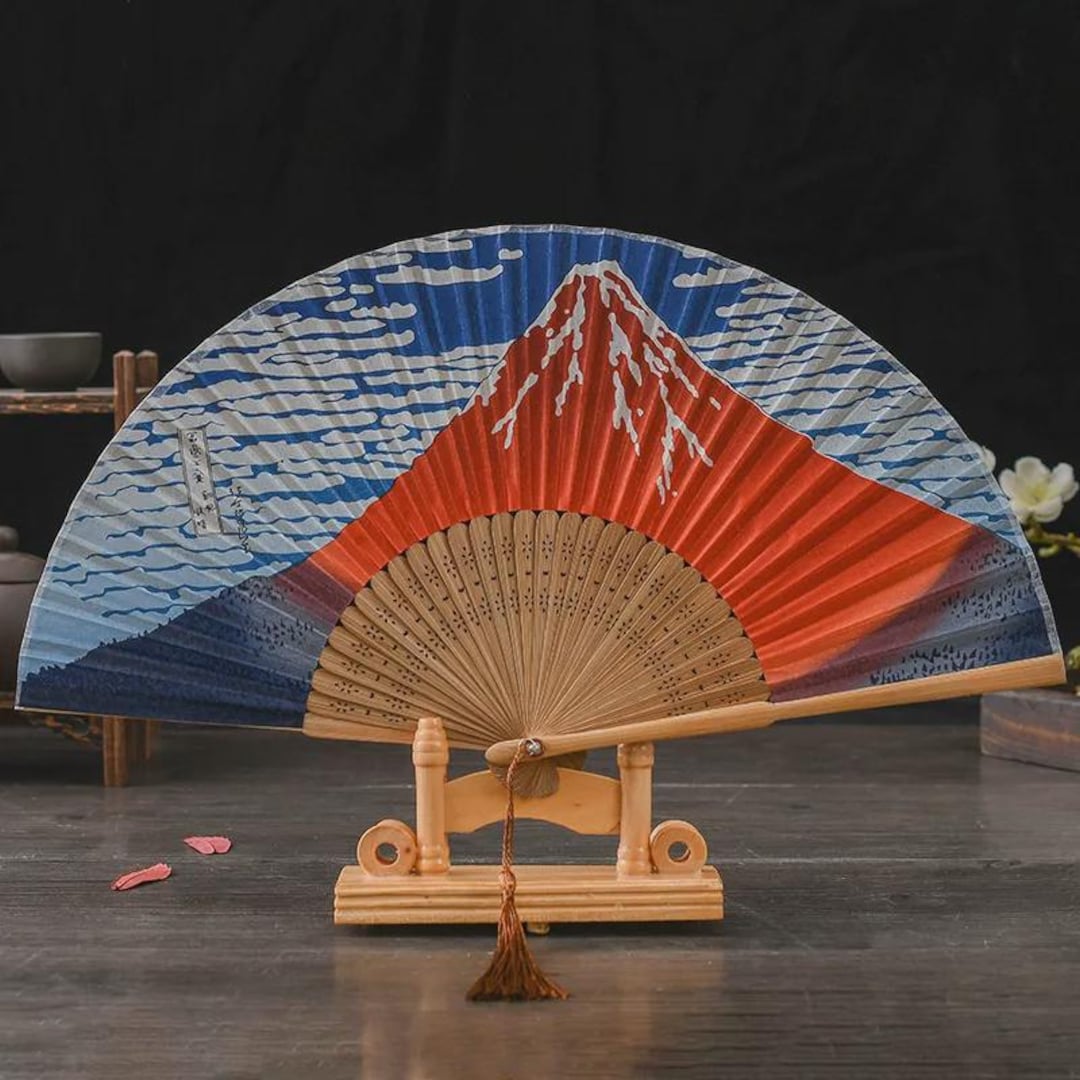 Fuji Fan Scale Japanese Folding Fan, Mount Fuji Fan, Traditional Japanese Decor ...