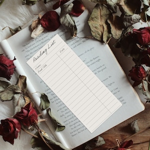 Printable Bookmark Template | Reading List Bookmark | Library Card Bookmark | Library Bookmark | Book Tracker Template | Digital Download