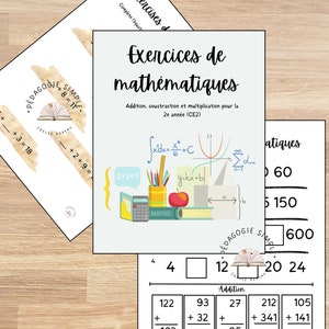 Exercices de mathématiques 2e année (CE2) - Grade 2 (CE2) 用の数学ワークシート