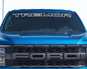 Windshield TREMOR outline decals-Ford sticker graphics Banner visor letters Pick Up Truck window stickers