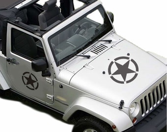 Tactical Army Stars Decal Hood Stickers - 1941 USA Military Vinyl set of 3 for Jeep Truck and cars