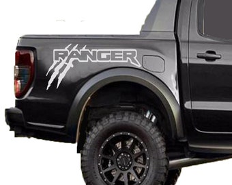 Ford Ranger Outline 2X Rear Bedside Decals Vinyl for Ford Ranger 2019-2023 Claws Truck bed Graphics Scratch sticker Set