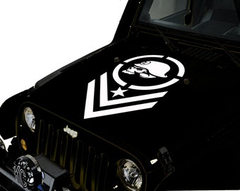 Large White Mulisha Vinyl Hood Decal for Trucks SUVs Cars and Jeep Wrangler - Size 38 x 22 - High Quality Waterproof Graphic Sticker