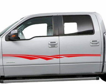 Pickup Truck 4-Door Sport Design Vinyl Decal Sticker for Cars Vans SUVs - Durable Graphics on Side Panels