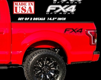 Ford F-150 Rear Bed FX4 off road  Decals Vinyl Truck Sticker Kit of 2 decals fit 2015-2019 replica Rear Vertical Stripe w/ F-150 Logo