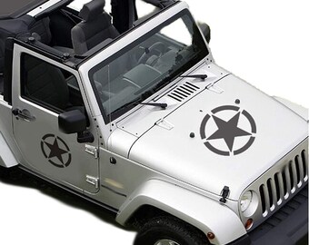 Hood Military Stars Decal Set - USA Tactical Vinyl Stickers for Jeeps Trucks and Cars