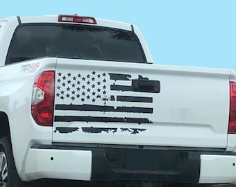 High-Quality American Flag Distress Hood Vinyl Decal - Waterproof Tactical Sticker for USA Trucks and Cars - Easy Installation - Made in USA