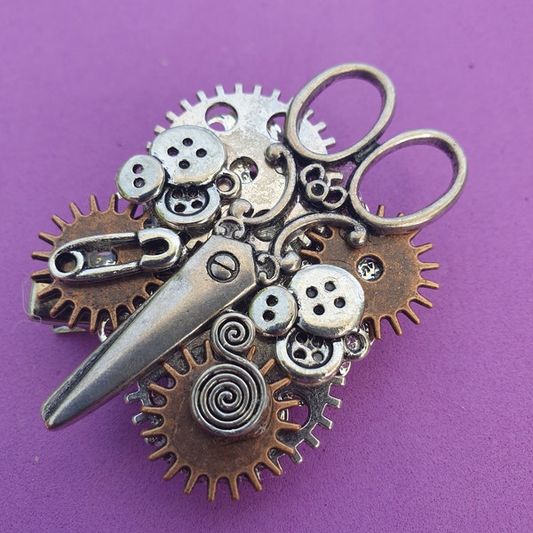 Broche et barrette steampunk couturiere