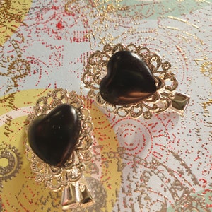 Black resin heart bars