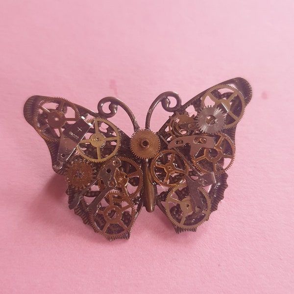 Broche papillon steampunk