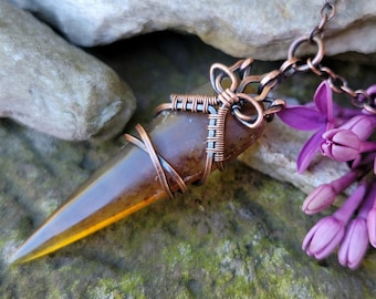 Amber Lotus Choker Necklace
