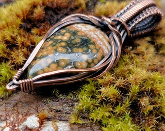 Ocean Jasper Wire Wrapped Pendant