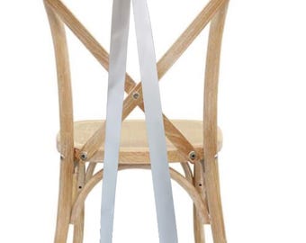 25mm Ivory wedding bow, reserved seating, aisle chair, bespoke double satin decor