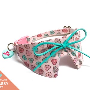 Valentine&#39;s Day Classy Cat Collar Breakaway Personalized Set - &quot;Glaze&quot;
