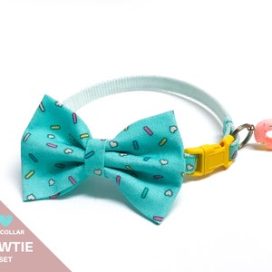 Valentine’s Day Bow Tie Cat Collar Breakaway Set - &quot;Sprinkles&quot;
