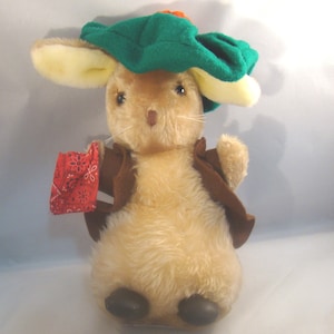 Vintage Eden Benjamin Bunny Rabbit Beatrix Potter Plush Stuffed Animal 12&quot; Green Hat Brown Vest