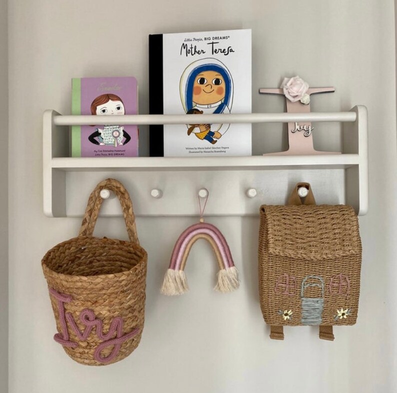 White Floating Bookshelf Nursery Decor Nursery Bookshelf Etsy UK
