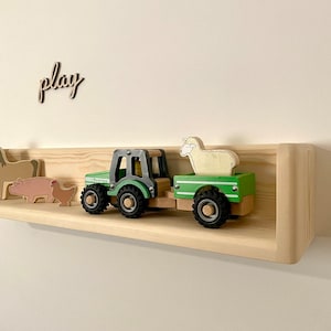 Handmade Pine Nursery Shelf: Montessori Book Display