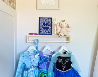 Upside down rail shelf - nursery decor | nursery hanging shelf | fancy dress shelf | Montessori shelf | nursery rail shelf