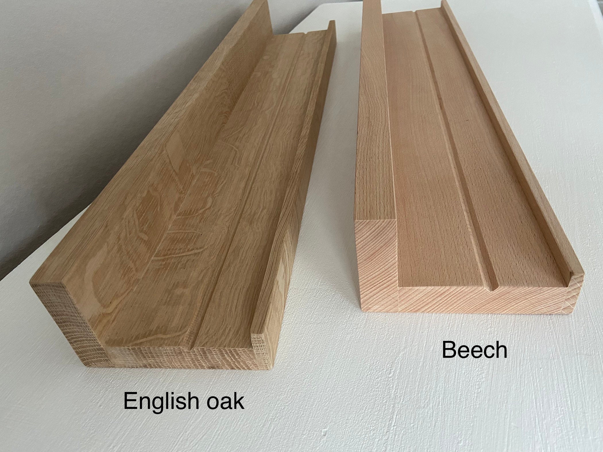 Solid Beech picture shelves picture ledge floating shelves Etsy.de
