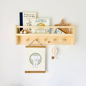 Peg bookshelf - home decor | nursery bookshelf | book display | peg shelf | coat peg | display shelf | montessori shelf