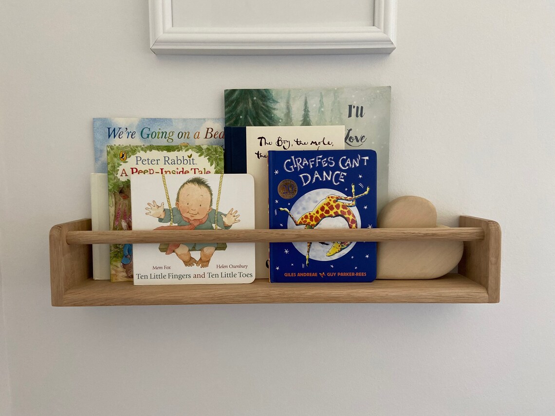 Solid oak bookshelf nursery decor nursery bookshelf book | Etsy