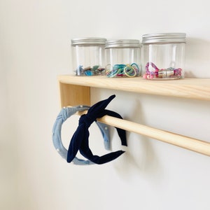 Upside down rail shelf nursery decor nursery hanging shelf fancy dress shelf Montessori shelf nursery rail shelf image 6