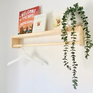 Upside down rail shelf nursery decor nursery hanging shelf fancy dress shelf Montessori shelf nursery rail shelf image 7