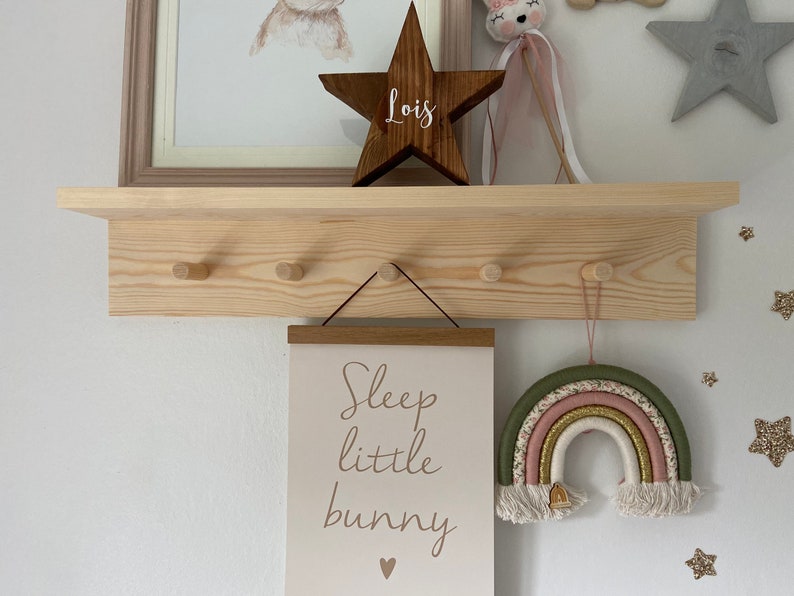 Peg Rail With Shelf Home Decor Nursery Decor Child's Etsy UK