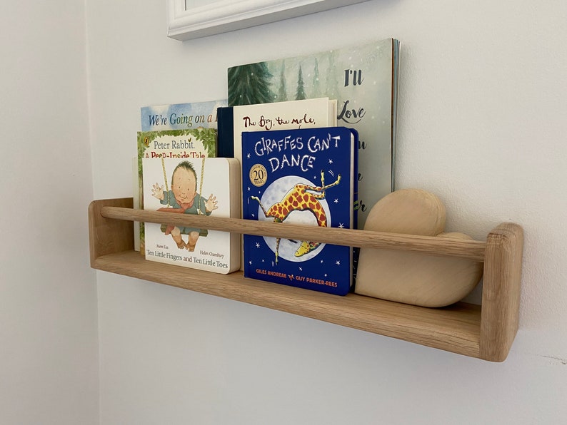 Solid Oak Bookshelf Nursery Decor Nursery Bookshelf Book Etsy UK